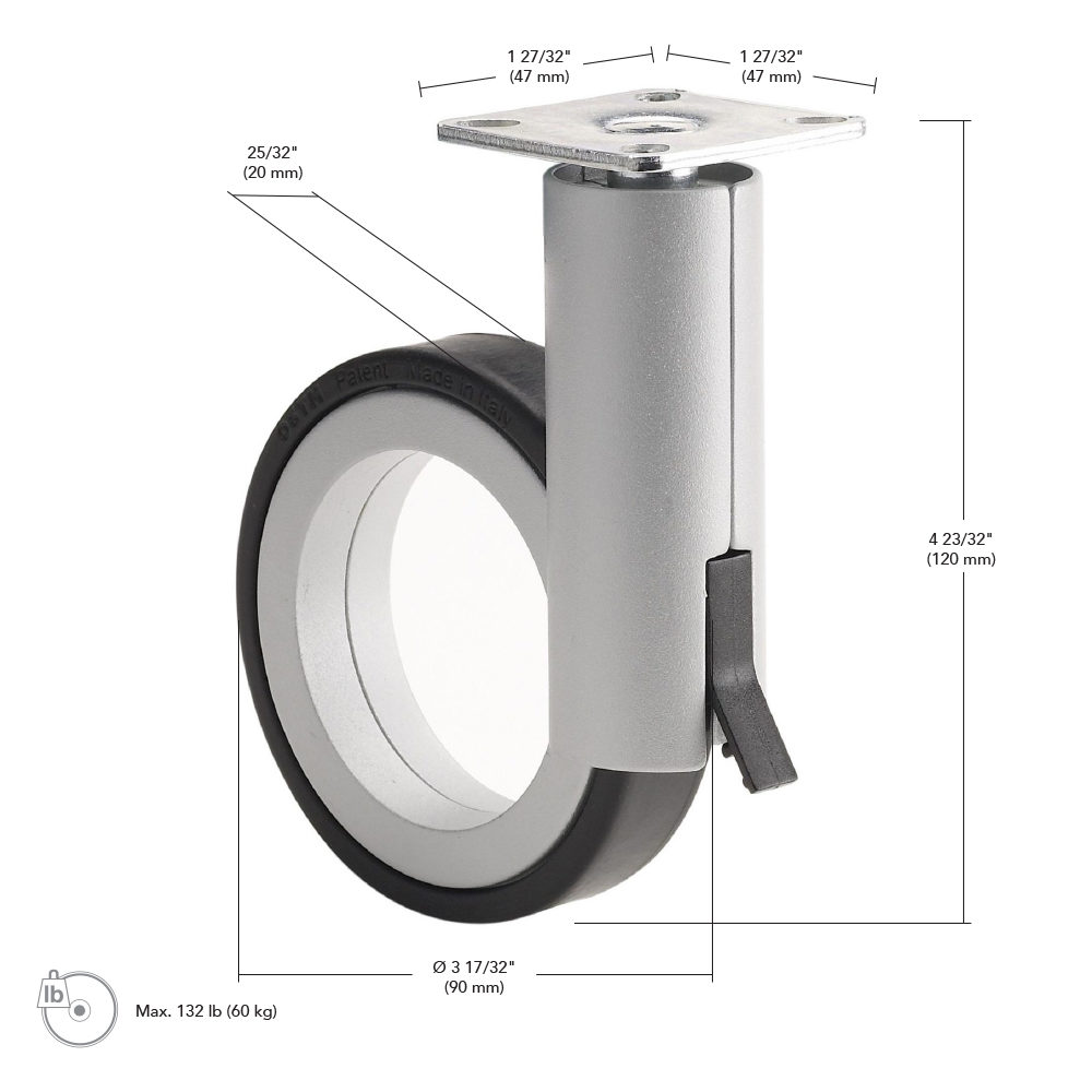 Rotola Series Design Caster - Onward Hardware