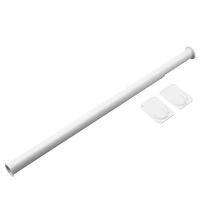 Adjustable Closet Rod with Separated Ends - White