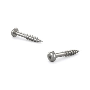 Stainless Steel Treated Wood Screw, Pan Head, Square Drive, Coarse Thread, Regular Wood Point