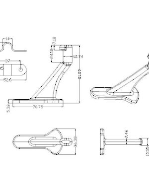 3-7/32" Heavy-Duty Aluminum Handrail Bracket