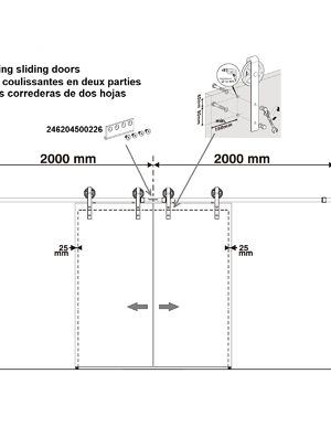 Instructions pour portes à deux vantaux