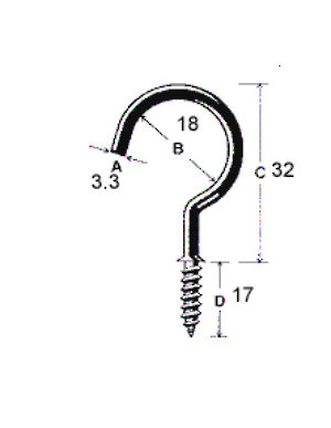 Cup Hook with Wide Base