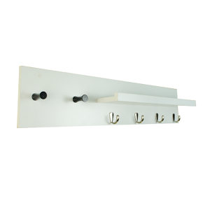 White Hat and Coat Rack with Shelf