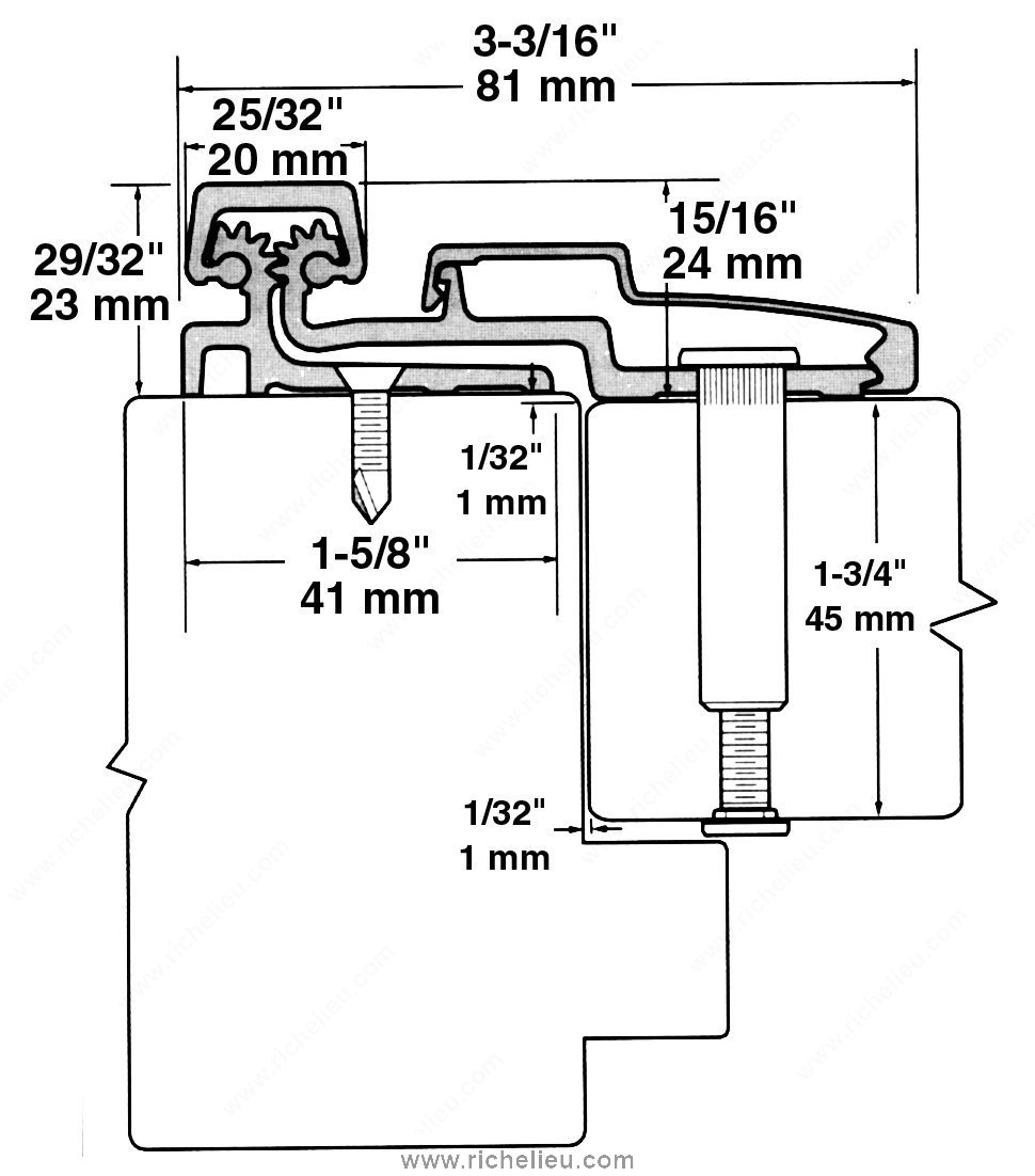 Replacement Molding for Roton Full Surface Aluminum Hinges