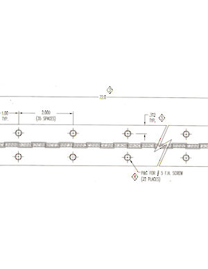 Pentures piano de 1 1/2 po (38,1 mm) de largeur