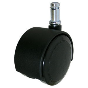 Roulettes doubles pour meuble à bande de roulement souple - munies d'une tige à serrage de friction