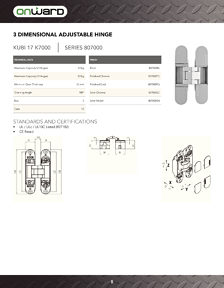 Librairie des catalogues Onward Hardware - Concealed Hinges
 - page 8