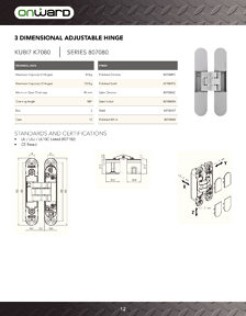 Librairie des catalogues Onward Hardware - Concealed Hinges
 - page 12