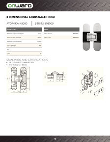 Librairie des catalogues Onward Hardware - Concealed Hinges
 - page 18