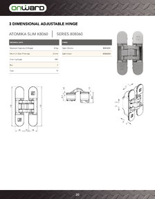Librairie des catalogues Onward Hardware - Concealed Hinges
 - page 20