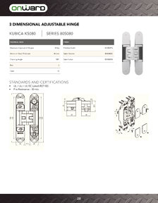 Librairie des catalogues Onward Hardware - Concealed Hinges
 - page 28