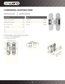 Librairie des catalogues Onward Hardware - Concealed Hinges
 - page 36